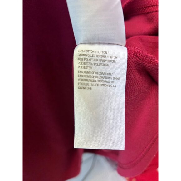 Quacker Factory Women’s Christmas Top Reindeer Embroidered Sequins Burgundy 2X - Picture 8 of 11